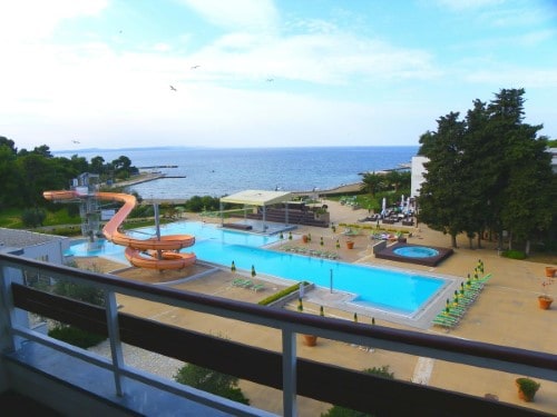 Balcony view at Falkensteiner Club Funimation Borik in Zadar, Croatia. Travel with World Lifetime Journeys