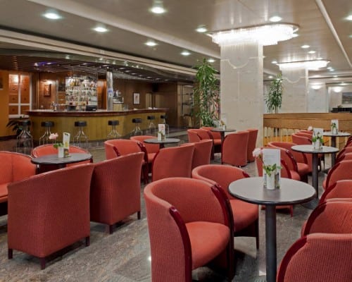 Bar area at Bluesun Hotel Alga near Makarska, Croatia. Travel with World Lifetime Journeys