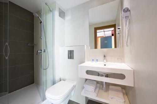 Ensuite bathroom at Hotel Astarea in Mlini, Croatia. Travel with World Lifetime Journeys