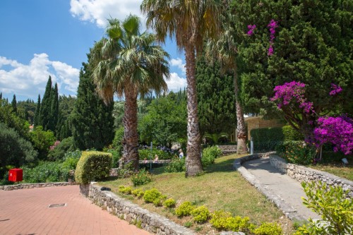 Beautiful garden at Hotel Astarea in Mlini, Croatia. Travel with World Lifetime Journeys