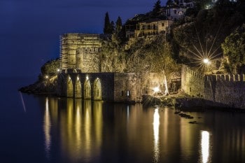 Beautiful night view of Alanya castle in Turkey. Travel with World Lifetime Journeys