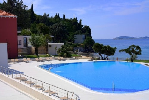 Beautiful outdoor pool at Hotel Astarea in Mlini, Croatia. Travel with World Lifetime Journeys