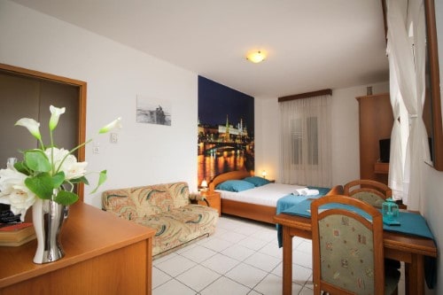 Double room at Pension Palace in Baska Voda, Croatia. Travel with World Lifetime Journeys