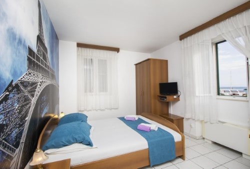 Double room at Pension Palace in Baska Voda, Croatia. Travel with World Lifetime Journeys