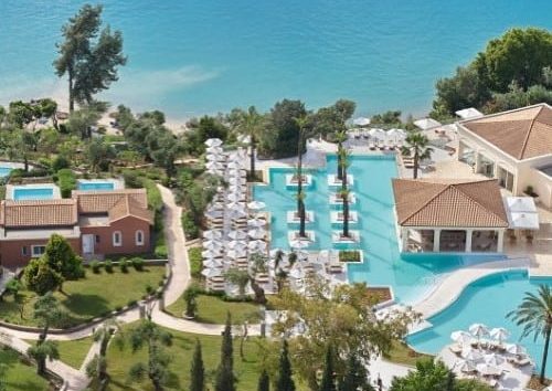 Grecotel Eva Palace ***** in Corfu, Greece has beautiful beachfront place