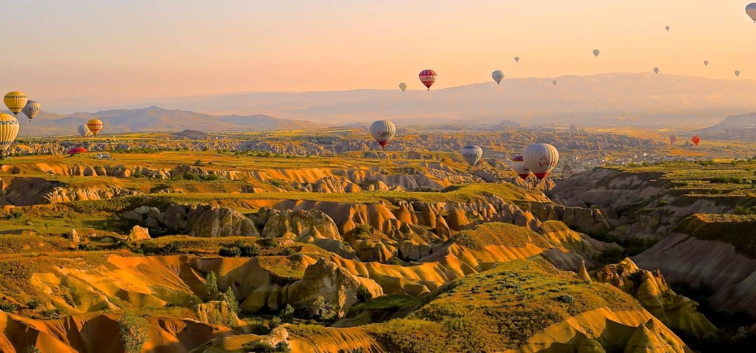 Hot air balloons over Cappadocia, Turkey. Travel with World Lifetime Journeys