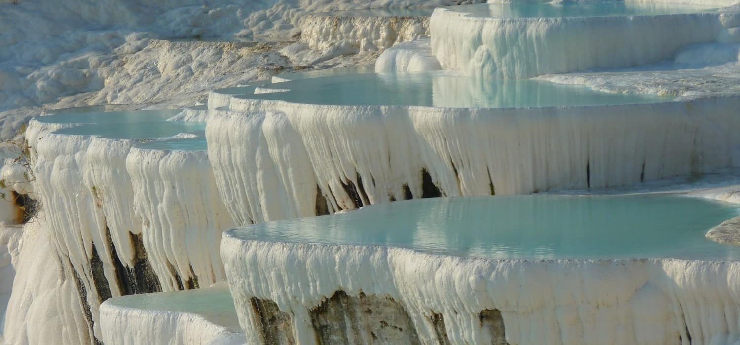 Pamukkale thermal pools in Turkey. Travel with World Lifetime Journeys