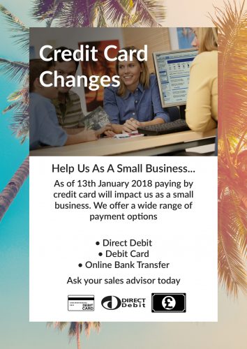 Credit card charges. Different paying methods to World Lifetime Journeys