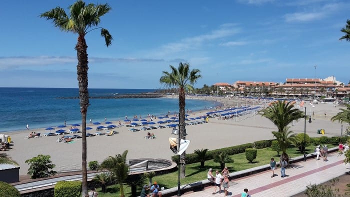 Playa de Las Vistas near Los Cristianos, Tenerife. Travel with World Lifetime Journeys