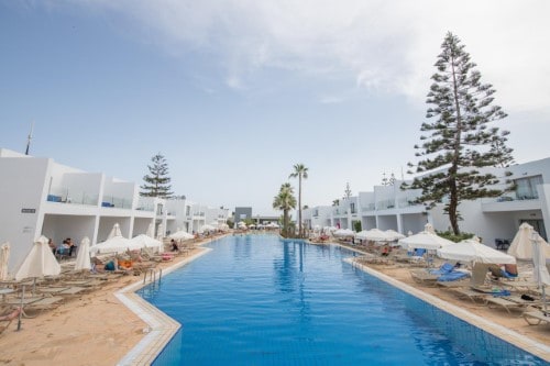 Pool side at Panthea Holiday Village in Ayia Napa, Cyprus. Travel with World Lifetime Journeys