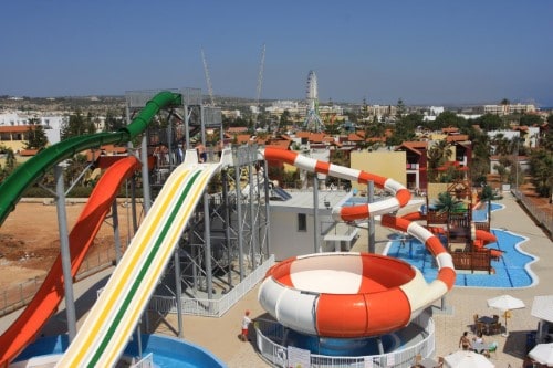 Waterpark at Panthea Holiday Village in Ayia Napa, Cyprus. Travel with World Lifetime Journeys