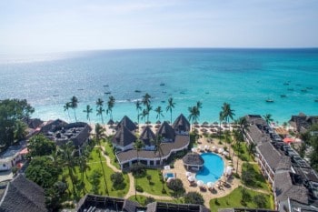 Aerial view DoubleTree by Hilton Nungwi, Zanzibar. Travel with World Lifetime Journeys