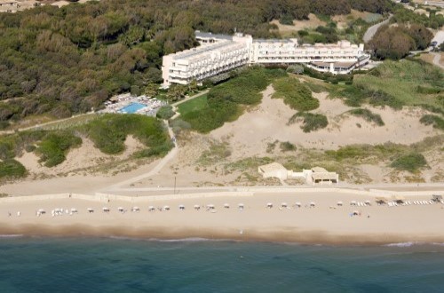 Air view of Club Med Kamarina Bungalows, Sicily. Travel with World Lifetime Journeys