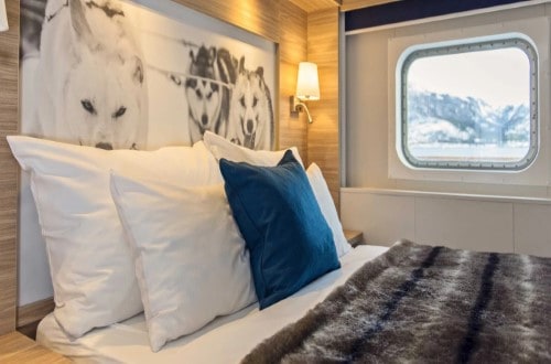 Arctic superior cabin on MS Nordnorge Northern Lights round voyage. Travel with World Lifetime Journeys