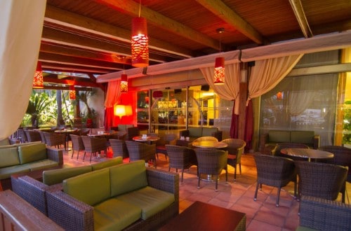 Bar area at Golden Bahia de Tossa and Spa in Tossa de Mar, Spain. Travel with World Lifetime Journeys