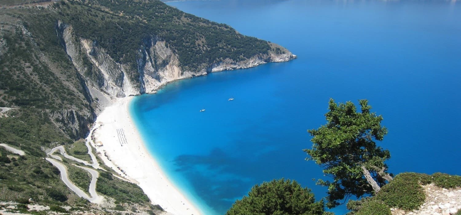 Beach on Kefalonia Island, Greece. Travel with World Lifetime Journeys