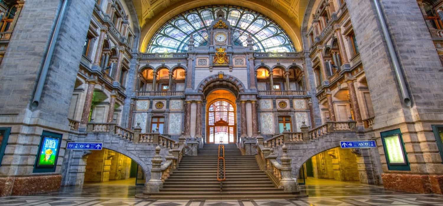 Beautiful Antwerp station hall, Belgium. Travel with World Lifetime Journeys