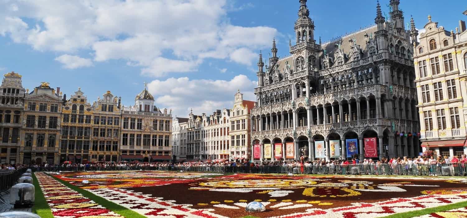 Beautiful flowers at Grand Place, Brussels. Travel with World Lifetime Journeys