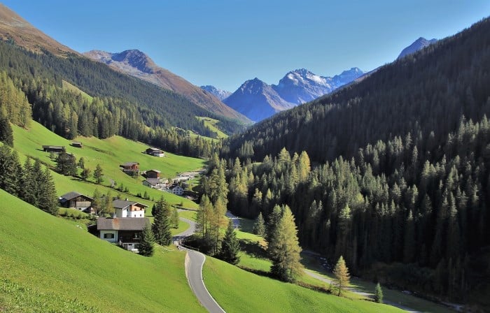 Beautiful mountains in Davos area, Switzerland. Travel with World Lifetime Journeys