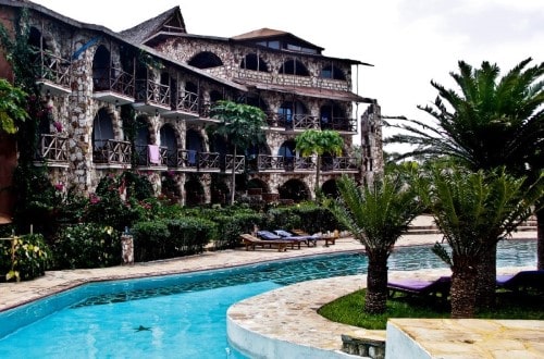 Beautiful swimming pool at Palumbo Kendwa, Zanzibar. Travel with World Lifetime Journeys