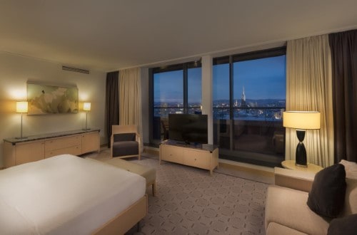 Beautiful window view at Hilton Vienna Hotel in Vienna, Austria. Travel with World Lifetime Journeys