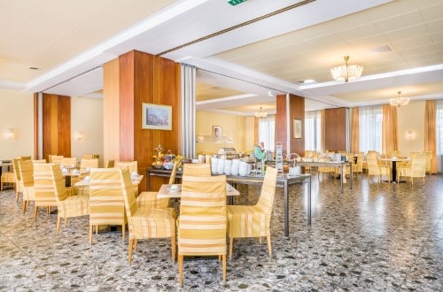 Breakfast area at Hotel Prinz Eugen in Vienna, Austria. Travel with World Lifetime Journeys