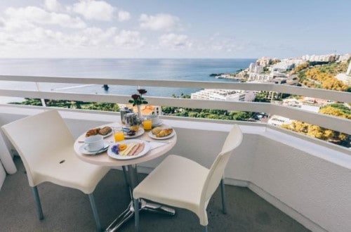 Breakfast with ocean views at Muthu Raga Madeira Hotel in Madeira, Portugal. Travel with World Lifetime Journeys