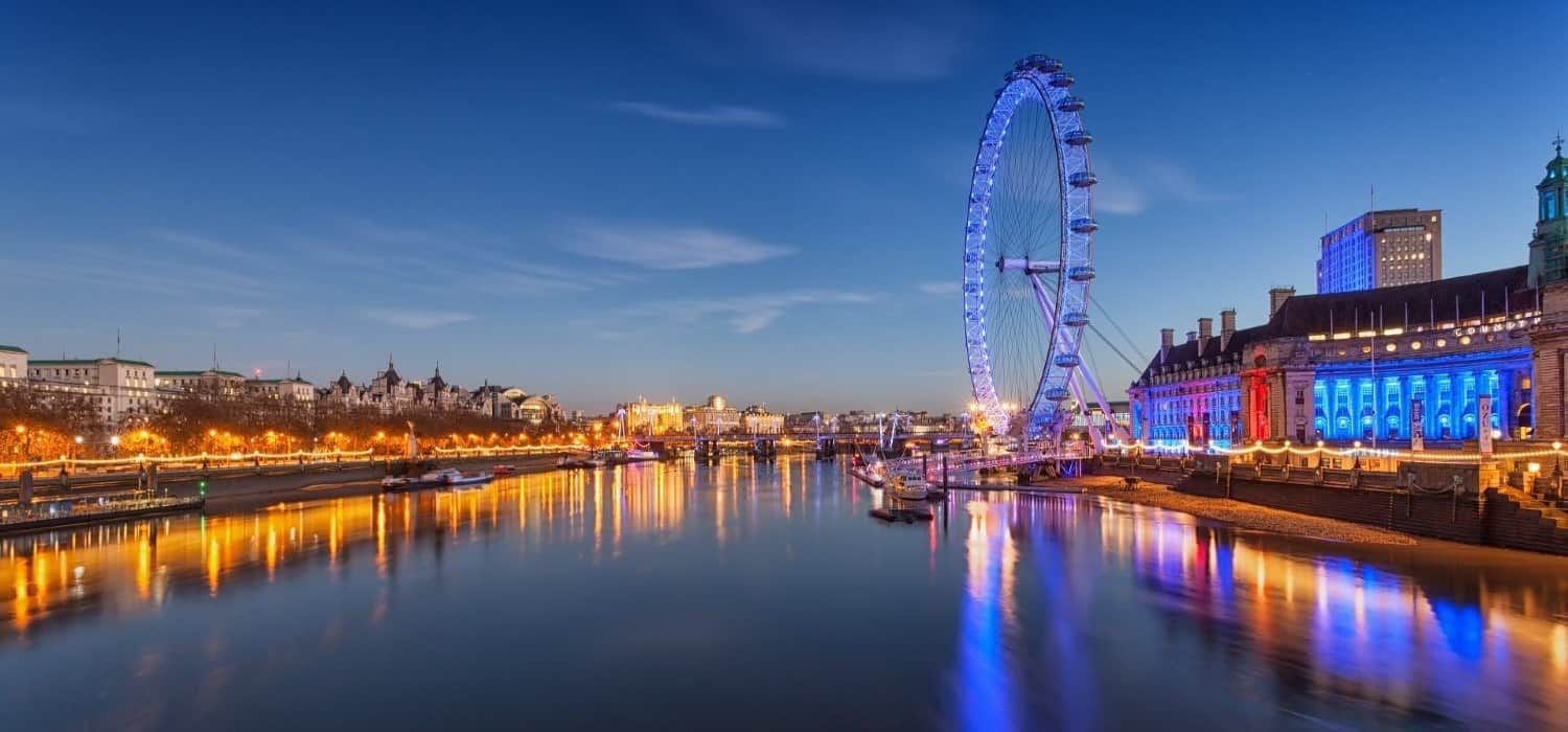 Central London with London eye. Travel with World Lifetime Journeys