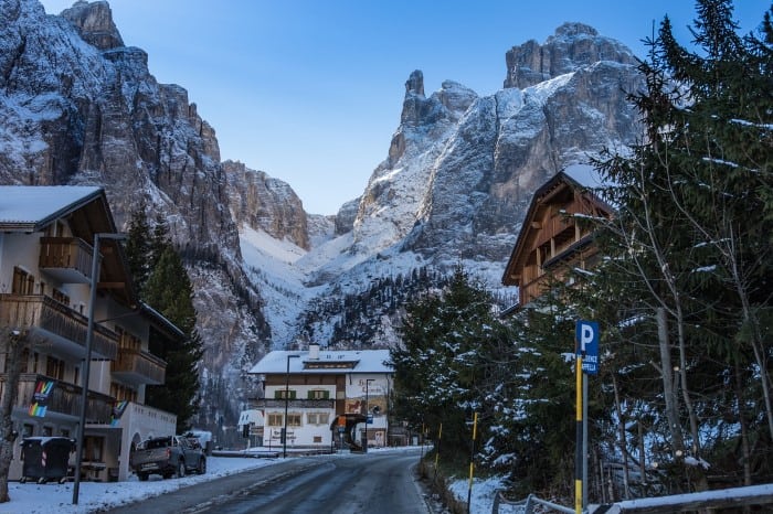 Corvara winter landscape, Italy. Travel with World Lifetime Journeys