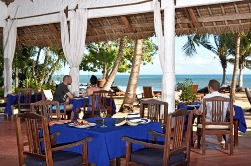 Dining room at Fumba Beach Lodge, Zanzibar. Travel with World Lifetime Journeys