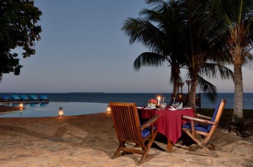 Dinner at Fumba Beach Lodge, Zanzibar. Travel with World Lifetime Journeys