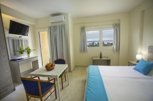 Double room at Elounda Water Park Residence Hotel in Agios Nikolaos, Crete. Travel with World Lifetime Journeys