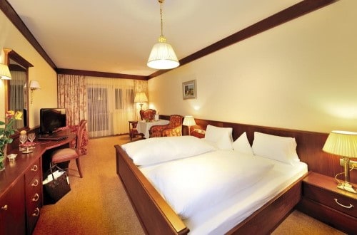 Double room at Hotel Alpbacherhof in Alpbach, Austria. Travel with World Lifetime Journeys