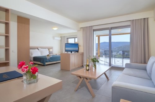 Double room at Miramare Resort and Spa in Agios Nikolaos, Crete. Travel with World Lifetime Journeys