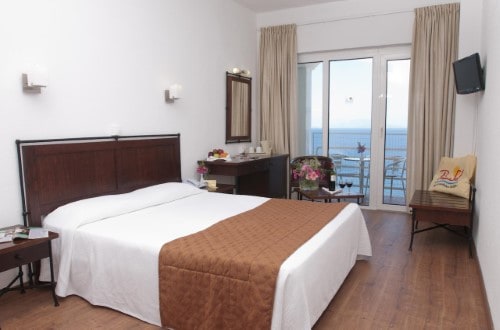 Double room at Primasol Ionian Sun in Corfu, Greece. Travel with World Lifetime Journeys