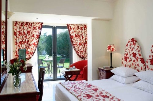 Double room at Roda Beach Resort & Spa in Corfu, Greece. Travel with World Lifetime Journeys