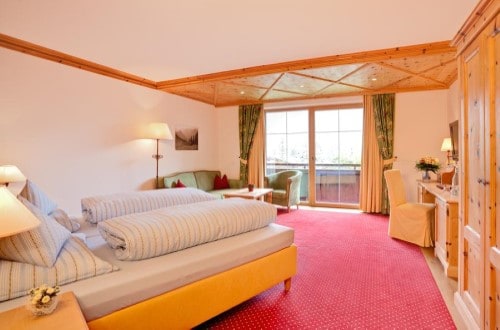Double room at Romantik Hotel Boglerhof in Alpbach, Austria. Travel with World Lifetime Journeys