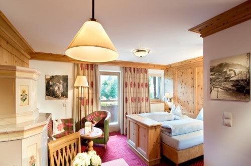 Double room at Romantik Hotel Boglerhof in Alpbach, Austria. Travel with World Lifetime Journeys