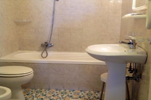 Ensuite bathroom at Hotel Zi’Ntonio Scala in Amalfi, Italy. Travel with World Lifetime Journeys