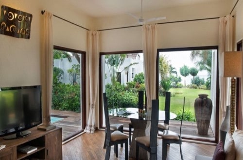 Garden Residence living room at Essque Zalu, Zanzibar. Travel with World Lifetime Journeys