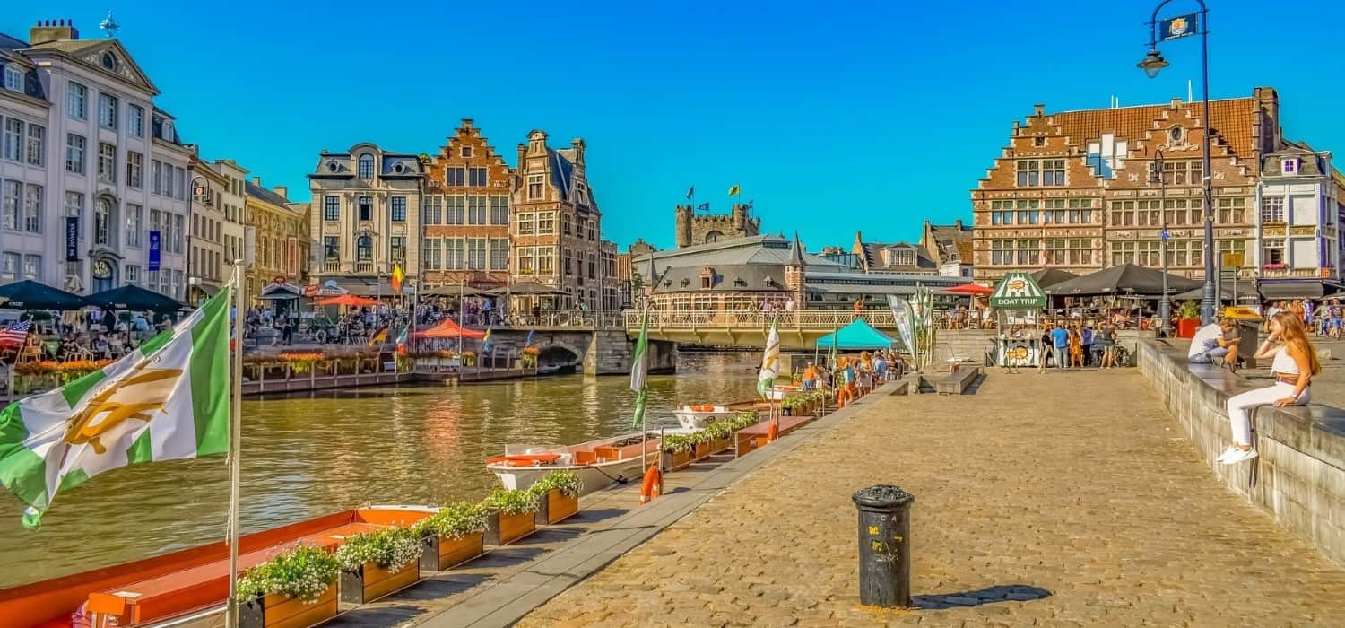 Ghent promenade in Belgium. Travel with World Lifetime Journeys