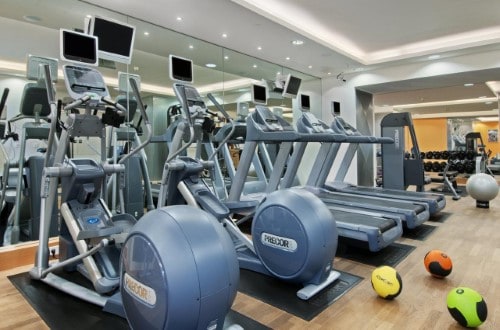 Gym room at Hilton Vienna Hotel in Vienna, Austria. Travel with World Lifetime Journeys