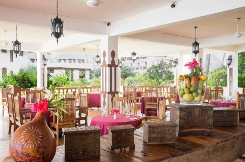 Have a meal at DoubleTree Hilton Nungwi, Zanzibar. Travel with World Lifetime Journeys