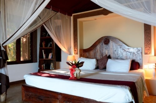 Honeymoon bedroom at Fumba Beach Lodge, Zanzibar. Travel with World Lifetime Journeys