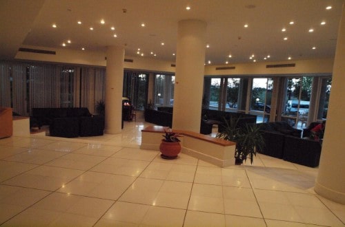 Hotel lounge at Hotel Eleftheria in Chania area, Crete. Travel with World Lifetime Journeys