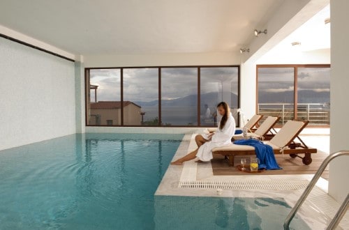 Indoor pool at Miramare Resort and Spa in Agios Nikolaos, Crete. Travel with World Lifetime Journeys