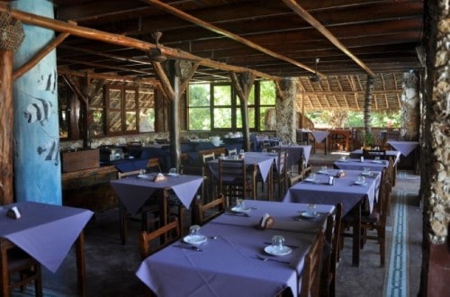Inside dining room at Samaki Lodge, Zanzibar. Travel with World Lifetime Journeys