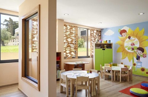 Kids club at Roda Beach Resort & Spa in Corfu, Greece. Travel with World Lifetime Journeys