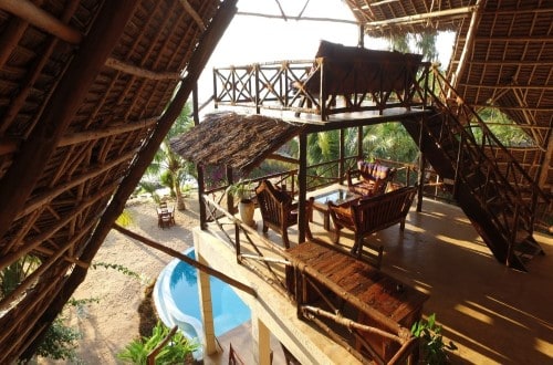 Overview African Lounge Vila Lisa at Milele Villas, Zanzibar. Travel with World Lifetime Journeys
