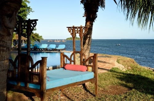 Lounges at Fumba Beach Lodge, Zanzibar. Travel with World Lifetime Journeys